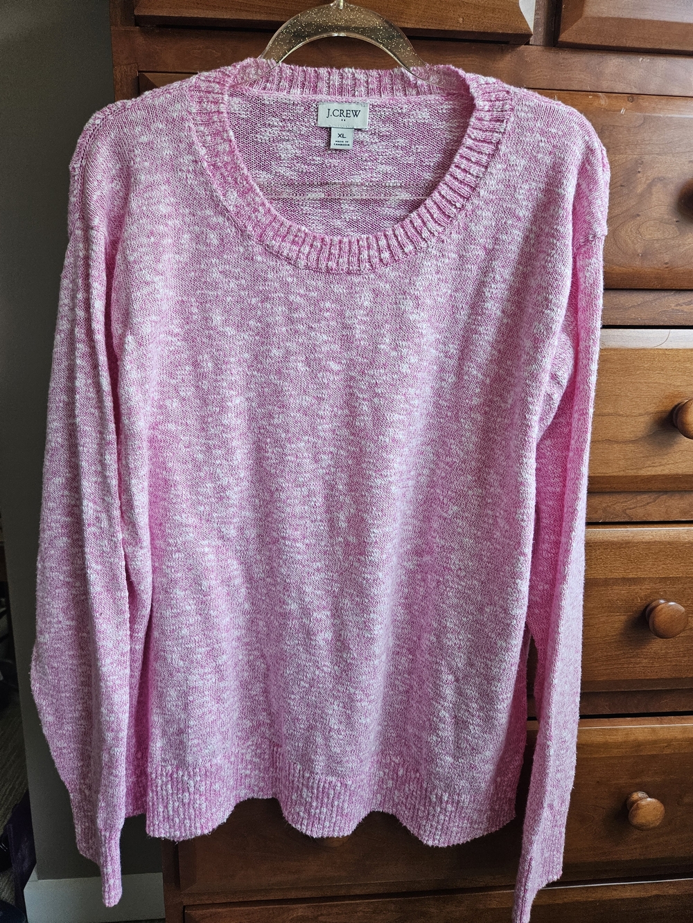 J.Crew Pink Marled Scoopneck Sweater